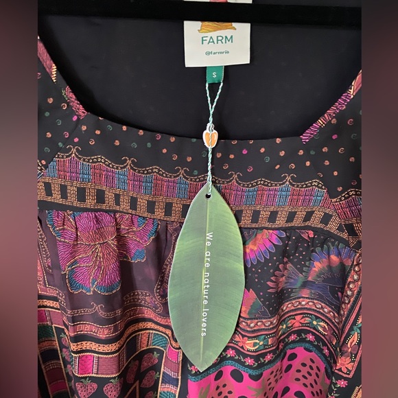 NWT Farm Rio Mixed Scarves Frill Midi Dress - Picture 7 of 9